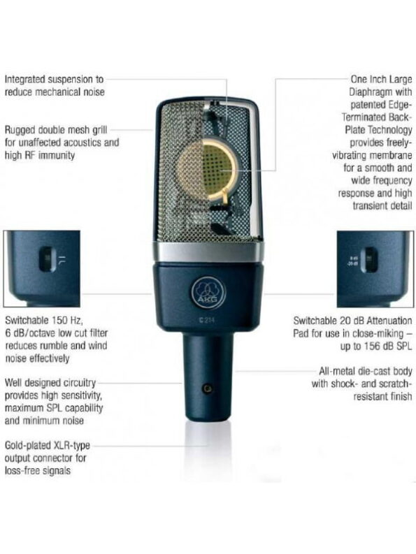 AKG C214 Large-Diaphragm Condenser Microphone - Image 3