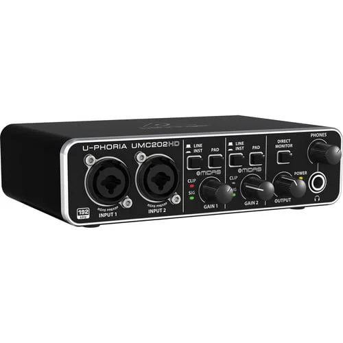 Behringer U-Phoria UMC202HD USB Audio Interface with MIDAS Preamps | 24-Bit/192kHz 1 Behringer U-Phoria UMC202HD Audio Interface with MIDAS preamps
