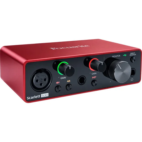 Focusrite Scarlett Solo 3rd Gen USB Audio Interface For Studio Quality Recording - Red - Image 3