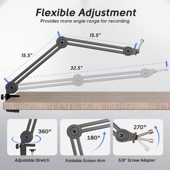 FIFINE BM63 Heavy Duty Microphone Arm Stand