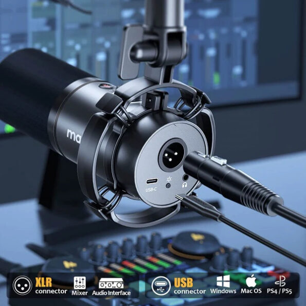 MAONO PD200X USB/XLR Dynamic Podcasting Microphone With RGB Lights