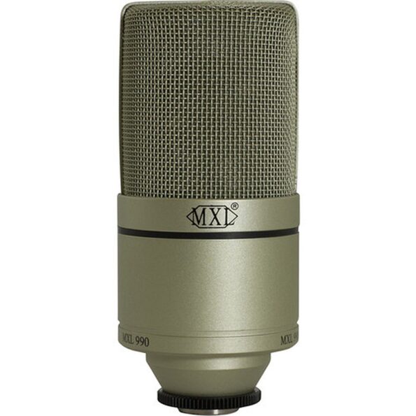 MXL 990 Complete Bundle Condenser Microphone With SMP-1 and XLR Cable (Champagne) - Image 3