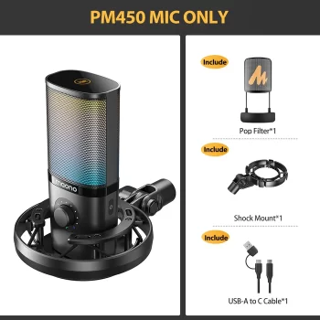 Maono PM450 USB Condenser Microphone For Studio Recording & Podcasting