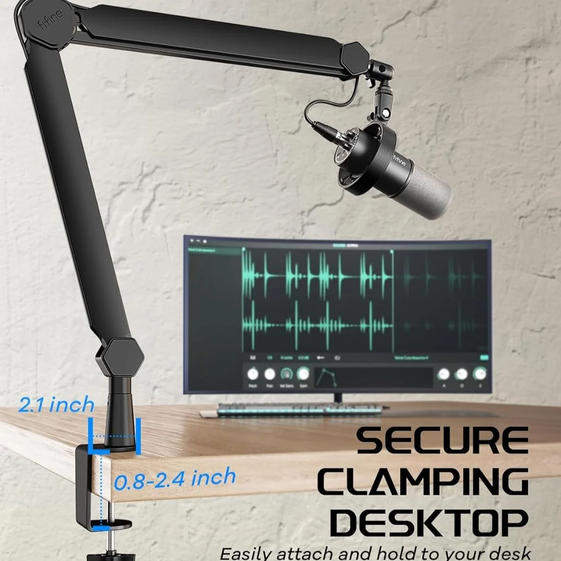 FIFINE BM66 Boom Arm Stand With 360° Rotatable Ball Head - Image 3