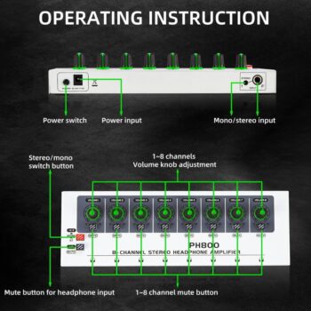 Tonetech PH800 8-Channel Headphone Amplifier
