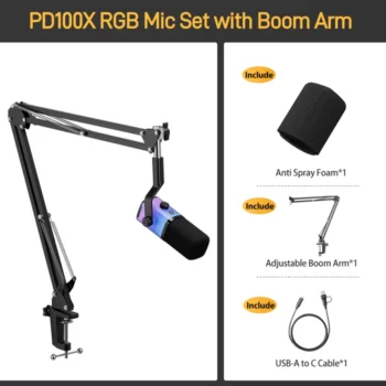Maono PD100X Podcast Bundle with Boom Arm Stand