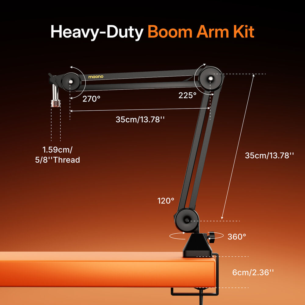 maono PD200WS Hybrid Wireless Podcast Microphone Kit with Boom Arm and Base 10 maono PD200WS Hybrid Wireless Podcast Microphone Kit with Boom Arm and Base - Image 10