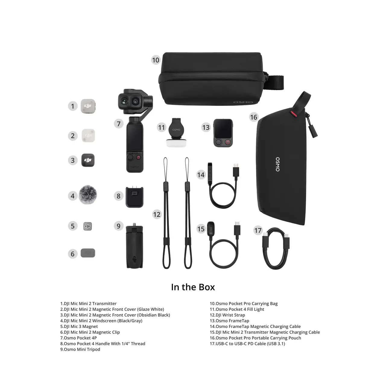 DJI Osmo Pocket 4P – Dual-Camera Pocket Gimbal Camera 12 DJI Osmo Pocket 4P Vlog Combo - All Accessories