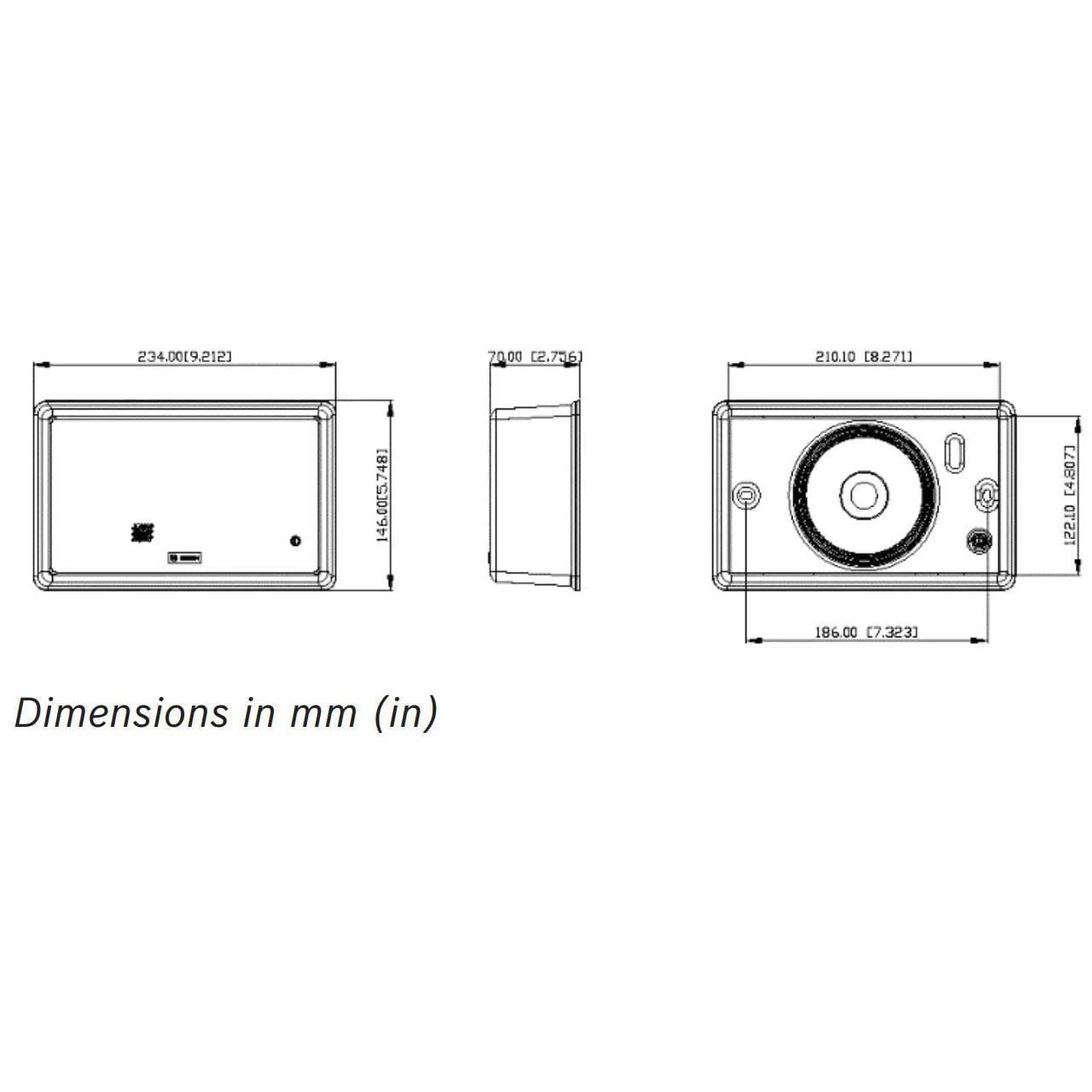 Bosch LB7-UC06E ABS cabinet loudspeaker 6 W 3 Bosch LB7-UC06E - Dimentions