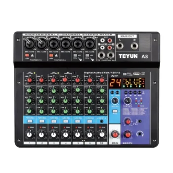 TEYUN A8 8-Channel Audio Mixer with USB Audio Interface