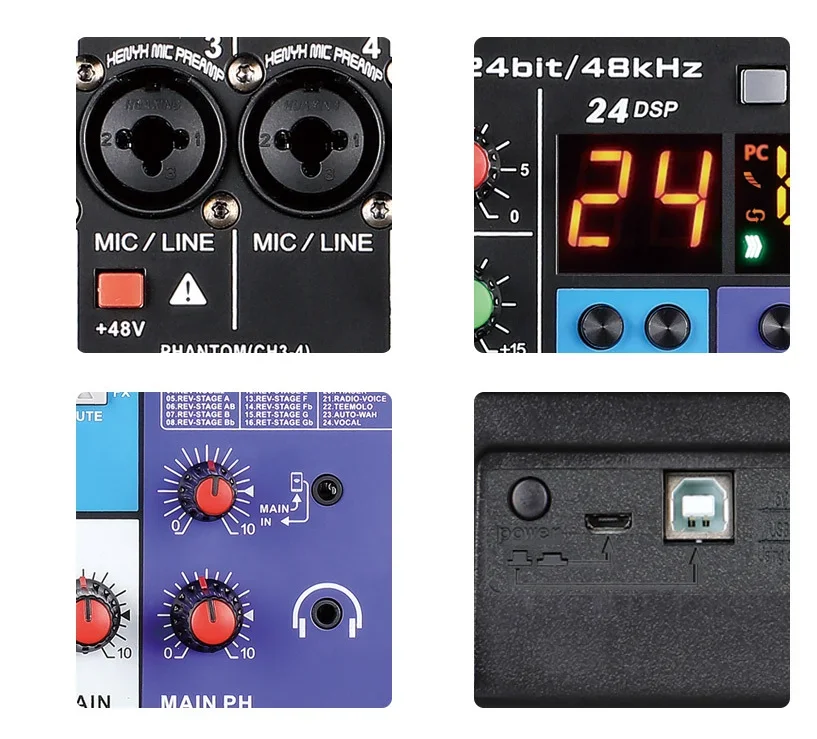 TEYUN A8 8-Channel Audio Mixer with USB Audio Interface 4 TEYUN A8 8-Channel Audio Mixer with USB Audio Interface - Image 4