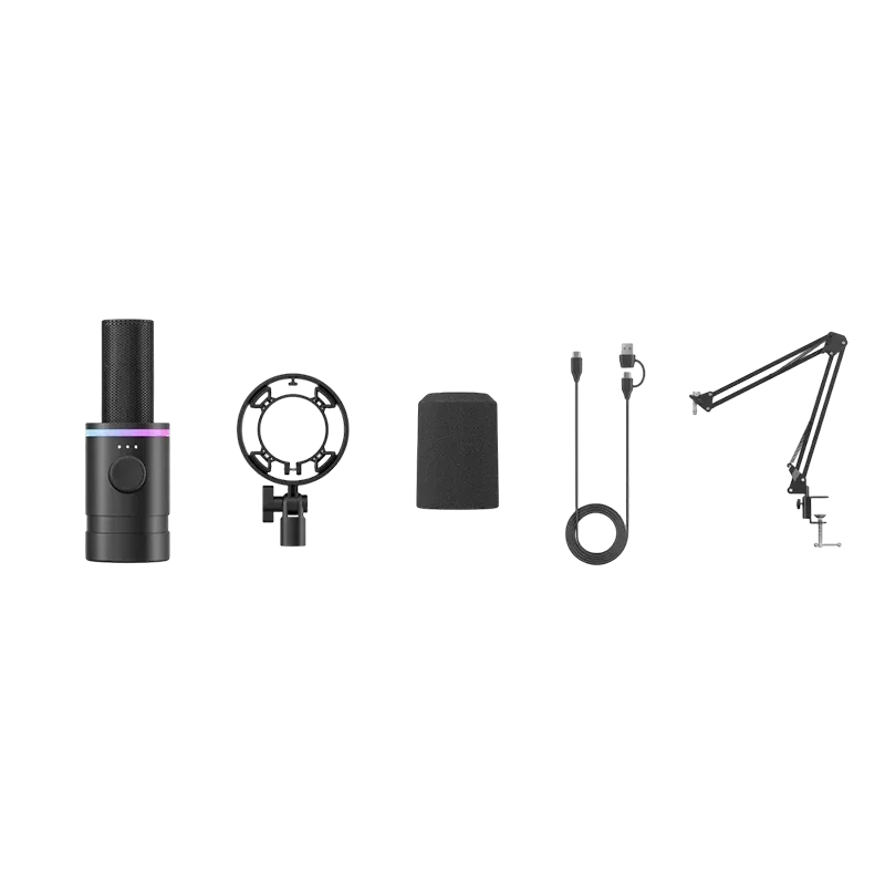 BOYA CastMic S60B USB & XLR RGB Dynamic Microphone with Boom Arm 4 BOYA CastMic S60B USB & XLR RGB Dynamic Microphone with Boom Arm - Image 4